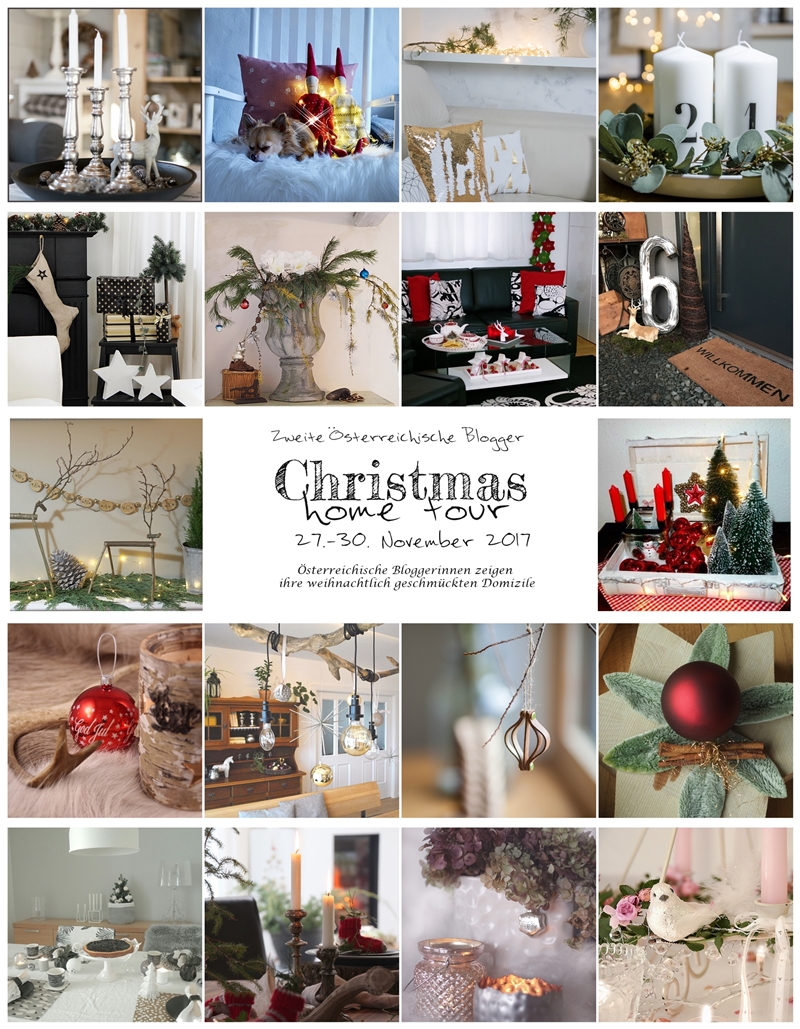 erste Einblicke in die weihnachtlich dekorierten Zu Hause der teilehmenden Bloggerinnen